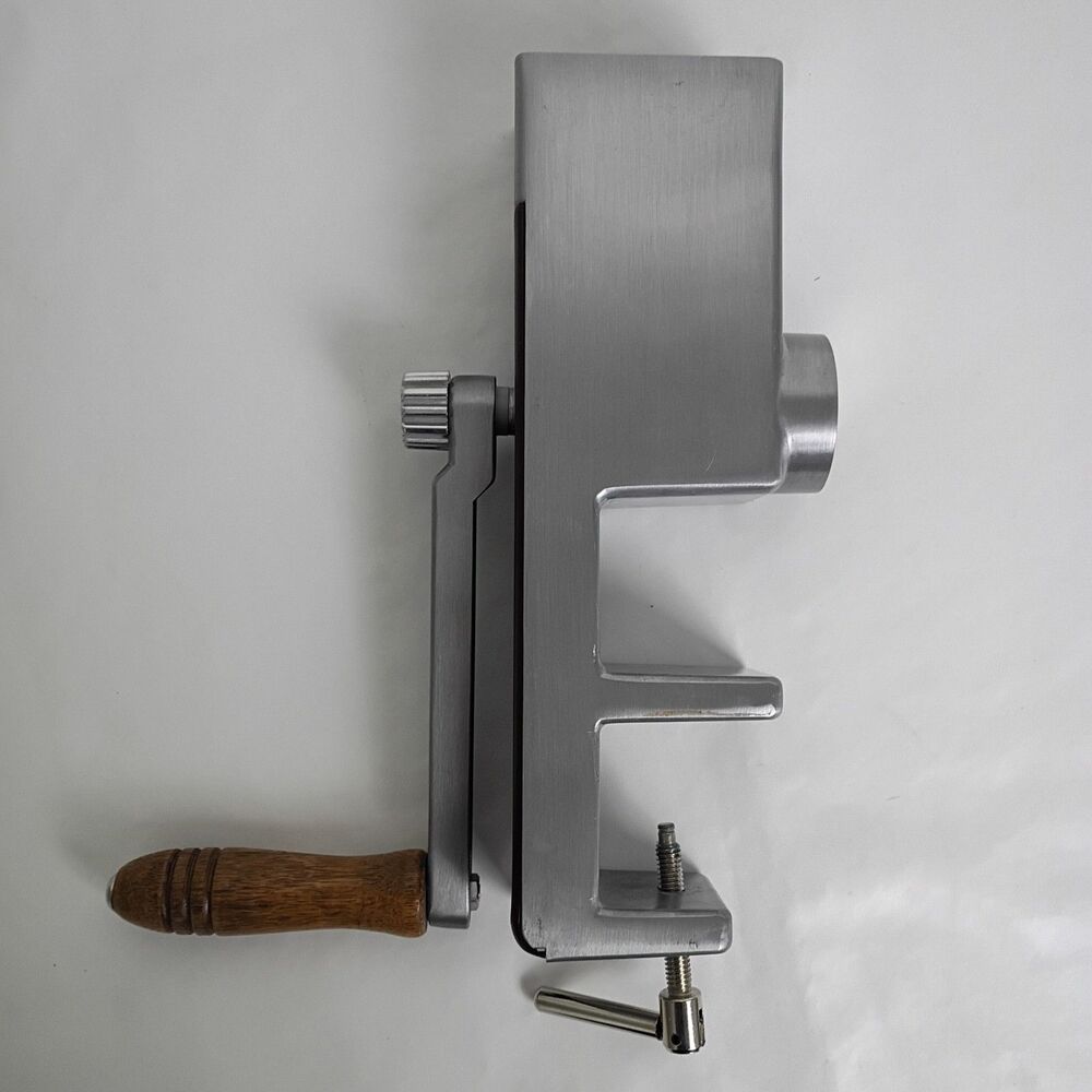 Back To Basics Grain Mill Grinder Clamp-On Hand Crank Wood Handle Vintage Brown